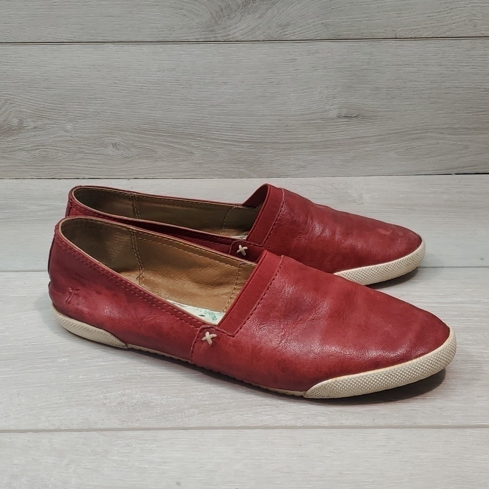 Frye Womens Melanie Leather Burn red Comfort Loafer Flats shoes sz 8M - Picture 2 of 15